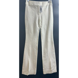 Derek Lam NWT 10 Crosby Soft White Lucia Front Slit Trousers Size 4 MSRP $375‎